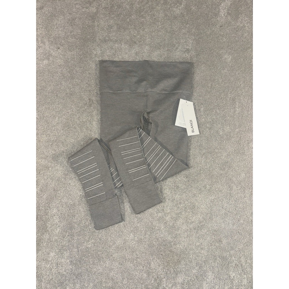 Blanqi Sport Support Hipster Cuffed Leggings S Compression‎ Gray Retail $88 NWT